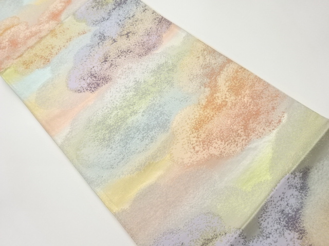 雲模様織出し袋帯